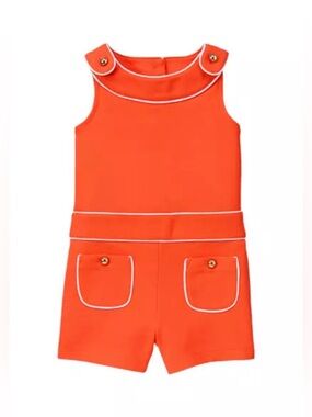 Janie and Jack Piped Pique Romper size 12-18 Months